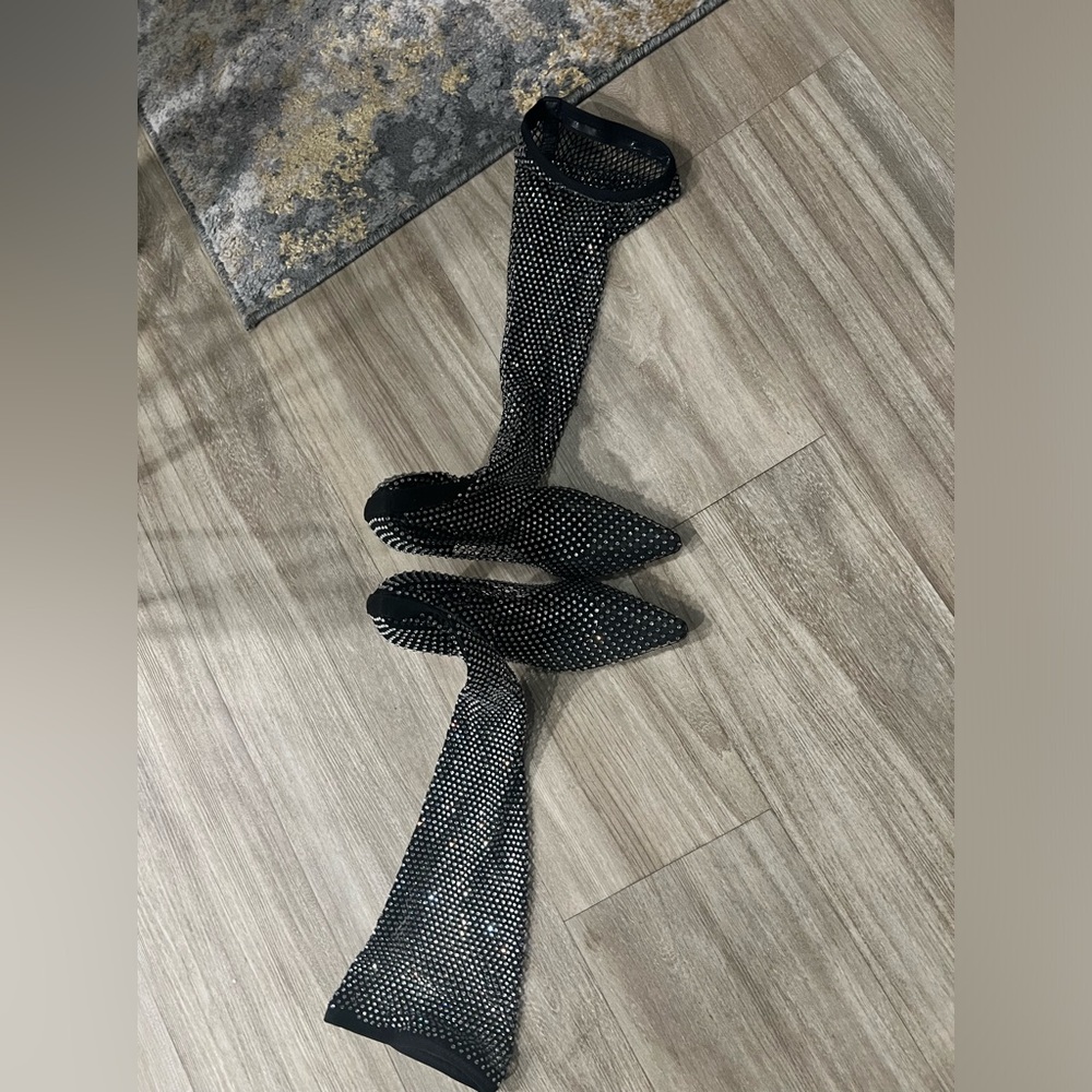 Steve Madden women thigh high boots Sapphire Rhinestones